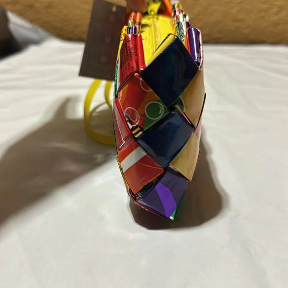 Colorful Woven Clutch with Wristlet - Picture 2 of 7